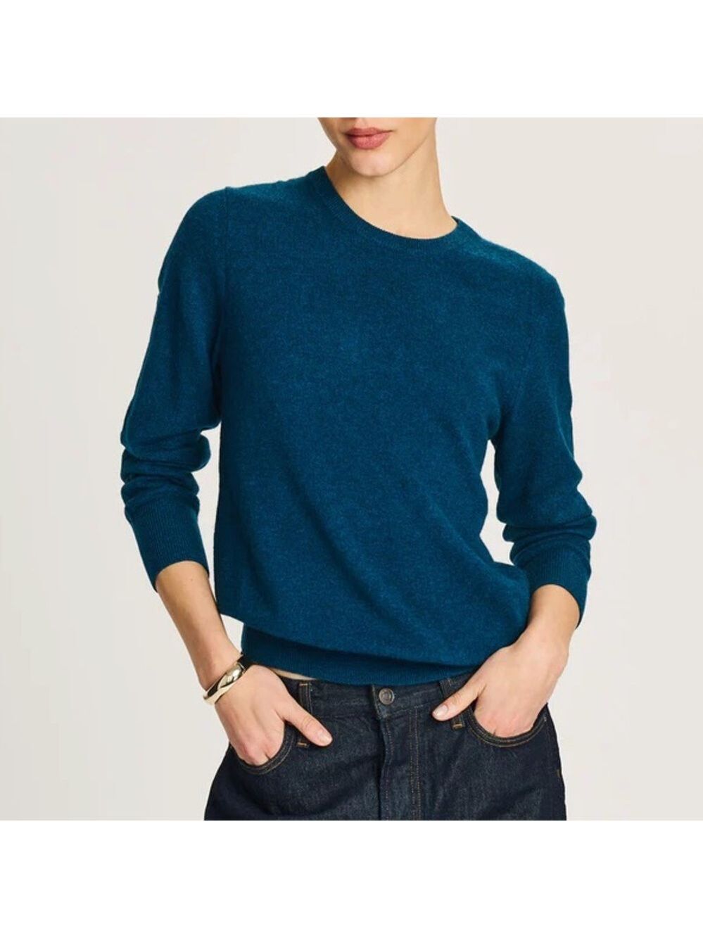 Naadam Cashmere Sweater Teal Crew Neck size small